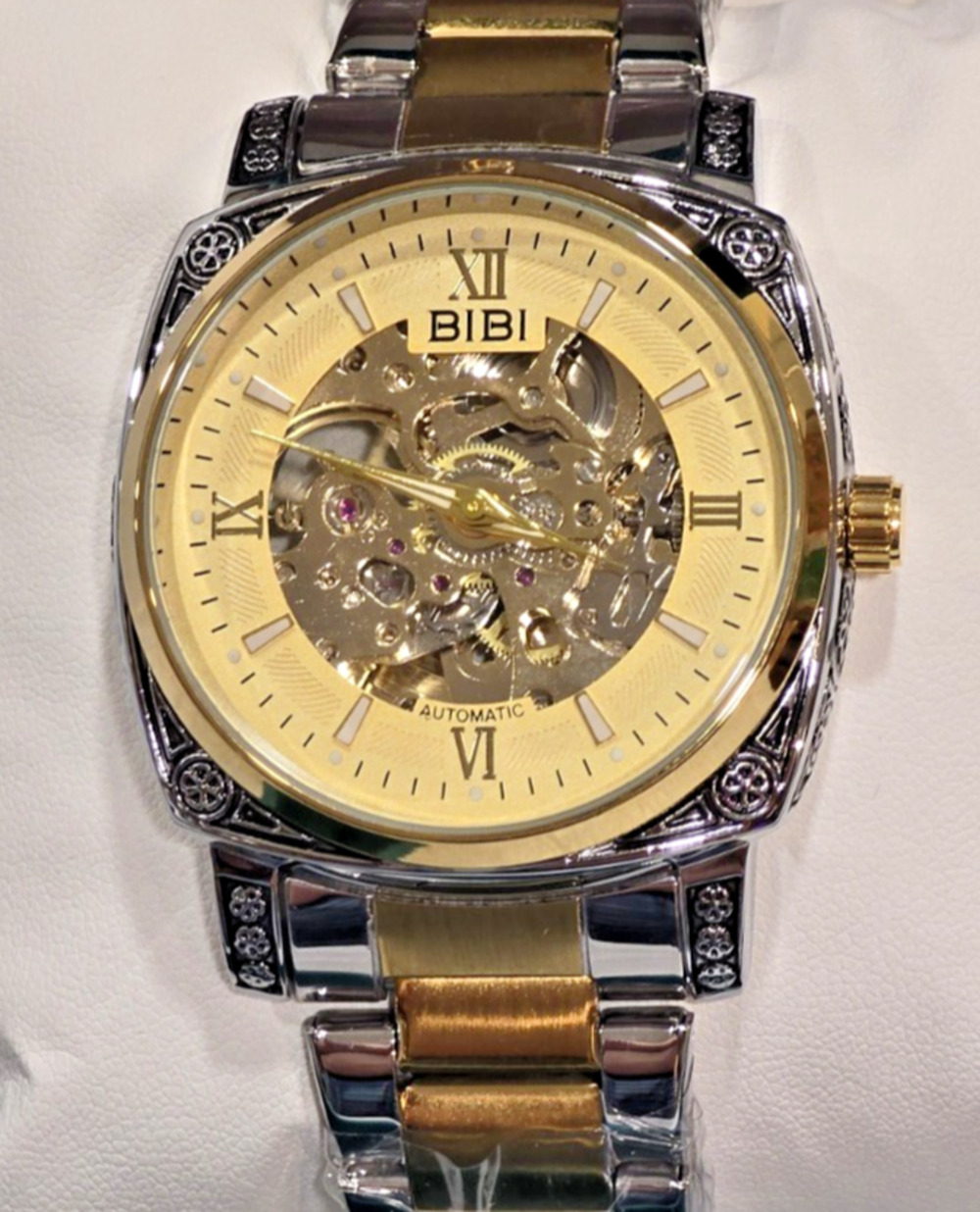 🔥B0164🔥BIBI LUXURY🔥Gold Dial Gold Case Two Tone Band Automatic movement